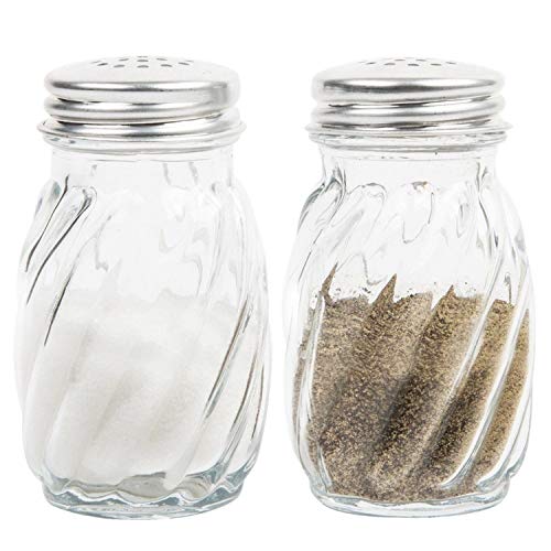 Kangaroos Glass Swirl Salt Pepper Shakers With Lids 3¼ oz Set of 2 Salt Shaker Set