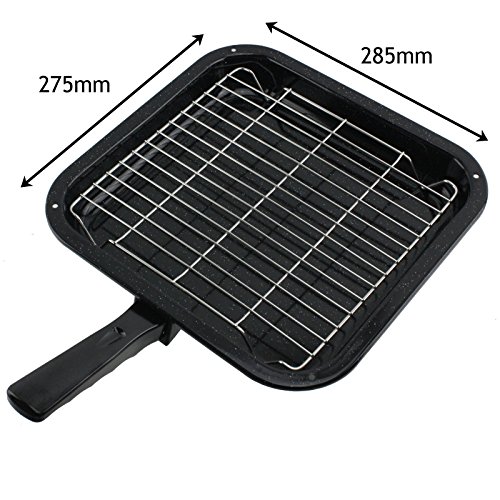Spares2go Small Square Grill Pan Rack Detachable Handle For Gorenje Oven Cookers