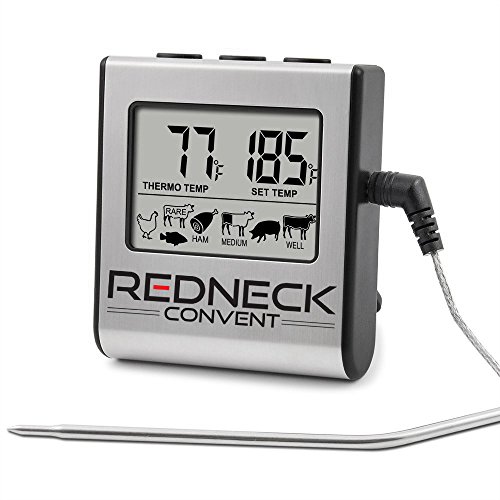 Digital Meat Thermometer Probe Timer with LCD Display - Kitchen Cooking Temperature Grilling Food Smoker Thermometer