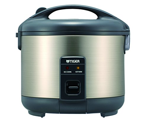 Tiger JNP-S55U-HU 3-Cup Uncooked Rice Cooker and Warmer Stainless Steel Gray