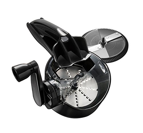 Simposh Revolving Food Processor  Rotary Grater Slicer Mill for Cheese Ginger Garlic Mushroom Chocolate and Other Foods  Sharp Stainless Steel Blades for Coarse Fine Grating Slicing