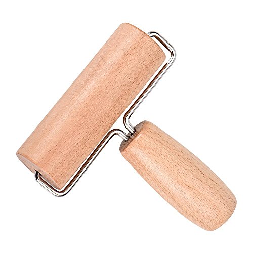 Pastry Pizza Roller - Wooden Rolling Pins for Baking Non Stick VANZAVANZU Wood Dough Roller for Kids Suitable for Smaller Hands Easy to Handle Eco-friendly and Safe Sleek and Sturdy Mini-T
