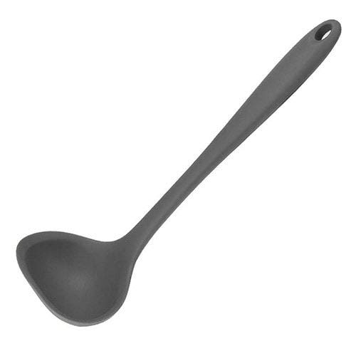 MTiBox High Temperature Cooking Silicone Kitchen Utensils Shovel - Black Soup Spoon