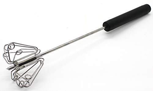 Egg Whisk Newness Stainless Steel Hand Push Whisk Blender for Home Black