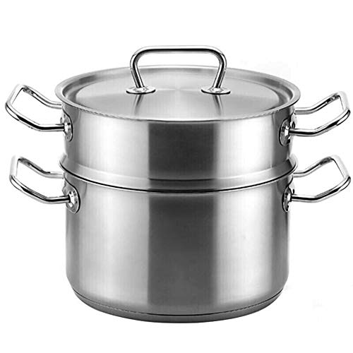 Soup pot steamer two-tier steamer steamer 2 piece set 24cm steam pot home stainless steel pot