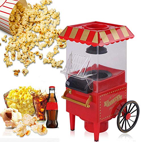 1200W Fast Hot Air Popcorn PopperPortable Popcorn Maker Machine with Measuring Cup Removable Top CoverIdeal for Watching Movies and Holding Parties in HomeNo Oil NeededFDA ApprovedBPA-Free