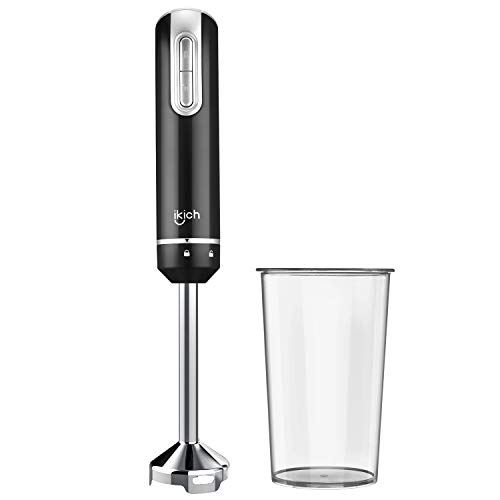 IKICH-Immersion Blender 2-in-1 Hand Blender Includes 800ml BPA-Free Beaker 304 Robust Stainless Steel Stick Handheld Blender for Baby Food Juices Sauces and Soup