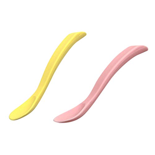 UPKOCH 2pcs Silicone Baby Spoons Soup Rice Spoons Feeding Spoons Food Eating Spoon Utensils for Toddler Infant Kids Random Color
