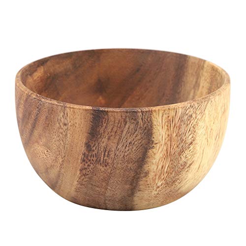 Wooden Bowl - Solid Acacia Wooden Salad Bowl Hand Made Wooden Fruit Bowl Kitchen Utensils for Salad Soup Rice Size  137 cm