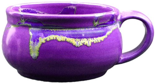 Set of 2 Two - PRADO STONEWARE COLLECTION - Stacking  Stackable Soup Chili Stews Cups  Mugs  Bowls - Purple