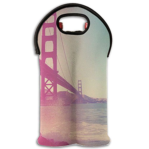 Golden Gate Bridge Wine Tote Bag  Purse For Family Picnics Gag Gift Canvas Wine And Carriers Wine Carrier Tote Bag Personalized Bottle Tote
