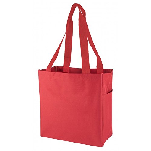 Extra Large Heavy Duty Polyester Tote Bags for Shopping Beach Travel or Storage Pack of 2 Red