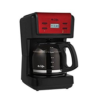 Mr Coffee 12-Cup Red Programmable Coffee Maker with Brushed Stainless Accents red