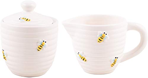 Home Essentials Honey Bee Sugar Bowl and Creamer Set
