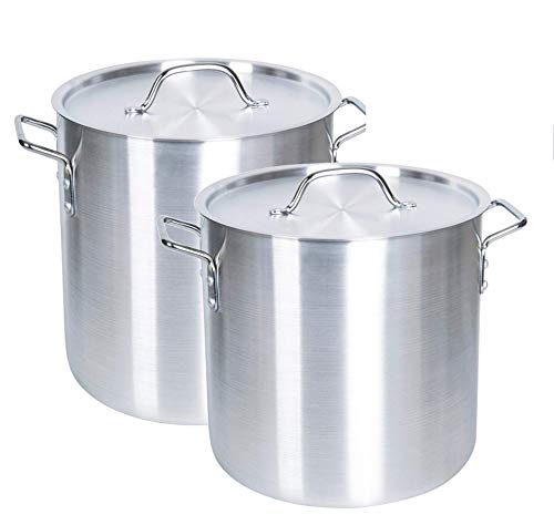 Uniware 50 and 60 Qt Heavy Gauge Aluminum Jumbo Stock Pot With Cover