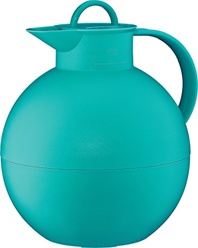 alfi Kugel Glass Vacuum Frosted Plastic Thermal Carafe for Hot and Cold Beverages 094 L Teal