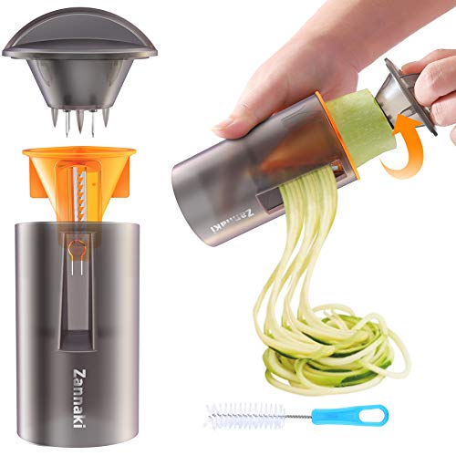 Handheld Spiral Slicer2019 Improved - FDA Certified All-round Protection Detachable Clear Heavy Duty Compact Veggie Spiral CutterEasy-Use Vegetable Zucchini Pasta Spaghetti Maker
