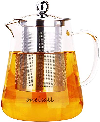 Glass Teapot with Infuser，Heat-resistant glass potTea kettle with Stainless Steel InfuserFlower Tea Coffee Pot Induction hob and Stovetop Safe750ML