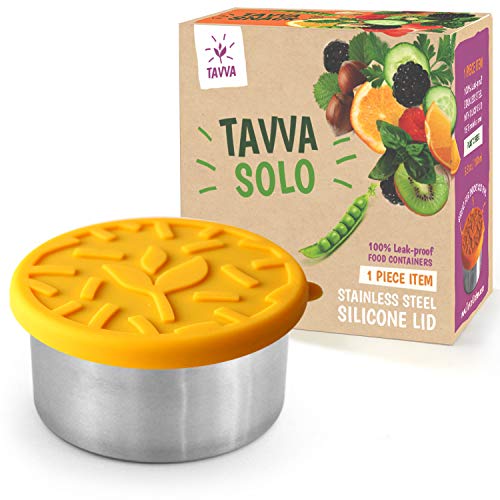 TAVVA Stainless Steels Snack Container 3oz - Premium Stainless Steel with Silicone Lid - Spill Proof in Lunch Bags and Kids Lunch Boxes Easy to Open - Also Suitable as Dressing Container to go