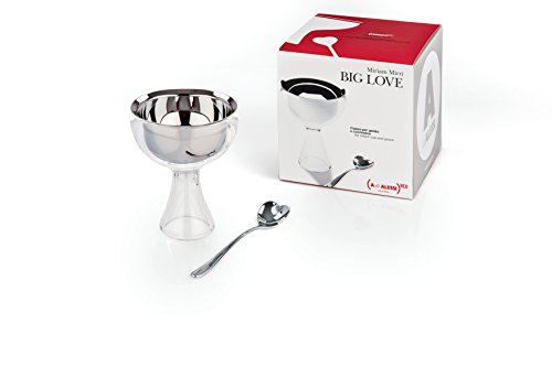 Alessi AMMI01SRED Big love Set Composed Of One Ice Cream Bowl and One Ice Cream Spoon - 1810 Stainless Steel Mirror Polished Ice PRODUCTRED