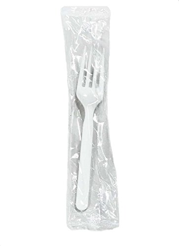 BioGreenChoice Compostable Fork 6in Plastic Wrapped Forks  Compostable Fork for Wedding Catering Parties  Pack of 1000 6 inches