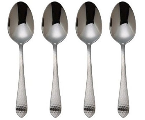 Reed Barton Stainless Hammered Antique Teaspoons Set of Four