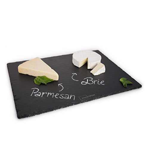 Slate Cheese Board - Ceramic Cheese Tray Made from Chalk Board Material - Perfect for Serving Appetizers and Gourmet Cheeses - 12 x 16 Inches - by Domestic Corner