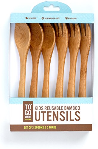 To-Go Ware Eco-Friendly Reusable Bamboo Kids Spoons and Forks- Set of 6