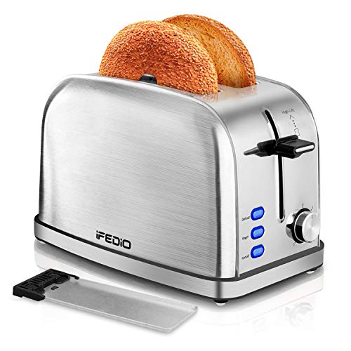 Toaster 2 Slice Toasters Best Rated Prime Extra Wide Slot Toaster with BagelDefrostCancel Function Bread Shade Settings Removable Crumb Tray Compact Stainless Steel Toaster 900W Silver