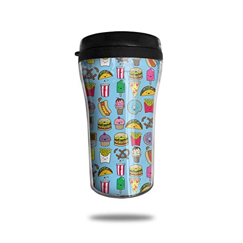 Popsicle Doughnut Cookies Taco Hot Dog Sausage Ice Coffee Small Coffee Cup Carrying Hand Cup Reusable Plastic Curve Travel Cup Coffee Cup Asymmetric Men Children Teen Adult
