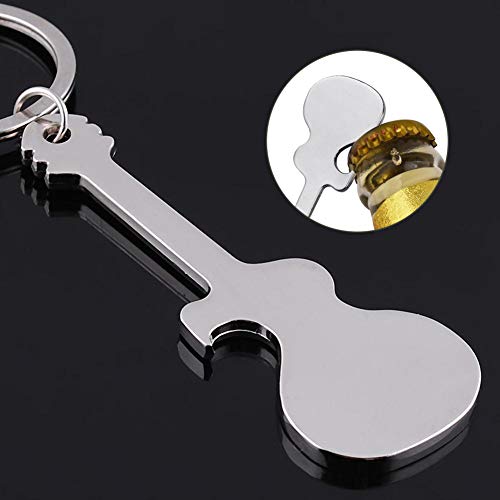 Keychain Bottle Opener for Men Fashion Portable Zinc Alloy Guitar Shaped Beer Bottle Opener Bar Key Chain Ring Holder