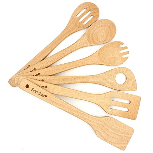 Bamber Cooking Spoons And Spatulas, Non Stick Wooden Spoon Set, Kitchen Tools, Cooking Utensil Set, Easy To Wash