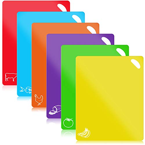 Extra Thick Plastic Cutting Boards for Kitchen - Quality Cutting Boards 6 Colors - Non-Toxic Flexible Non-Slip - Perfect for Chopping Vegetables Meat Fish Chicken - Extra Large by Zulay Kitchen