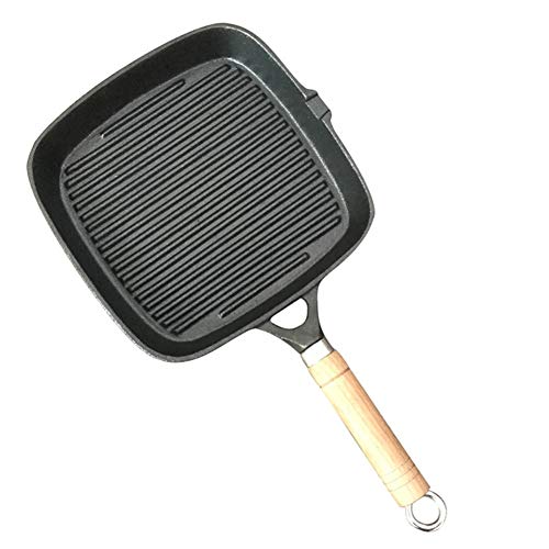 Cast Iron Square Grill Pan Non-Stick Frying Pan Uncoated Skillet
