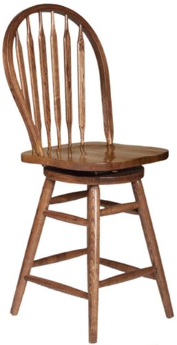 Dooleys 5105 Solid Oak Arrowback Barstool 19-12 Length x 17-12 Width x 43 Height Harvest Finish