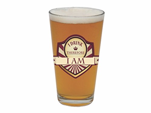 Santa Barbara Design Studio I Drink Therefore I am Barstool Philosopher Pint Glass Multicolor