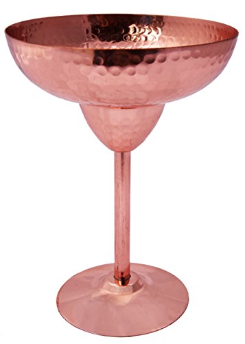Melange 100 Authentic Hammerred Copper Margarita Cocktail Glass Size-14 Oz Set of 24 Glasses