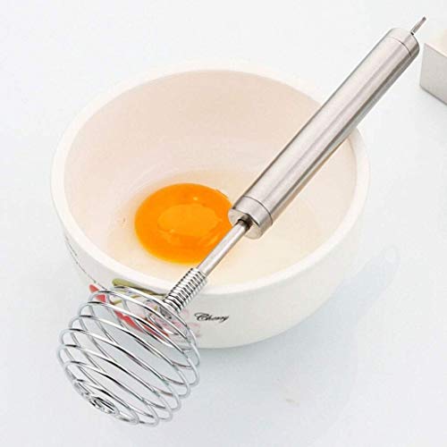 DWLXSH Egg WhiskNewness Stainless Steel Hand Push Whisk Blender for Home-Versatile Tool for Egg BeaterMilk FrotherHand Push Mixer Stirrer-Kitchen Utensil for BlendingWhiskingBeating Stirring