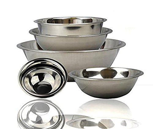 FineDine Stainless Steel Bowls Nesting Kitchen Mixing Bowl Set  Mirror Finish 6 pieces
