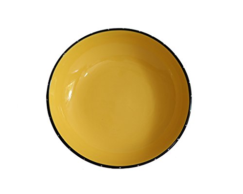 Tuscany Ruffle Butterscotch Yellow Hand Painted Ceramic Large Serving Bowl 85599 by ACK
