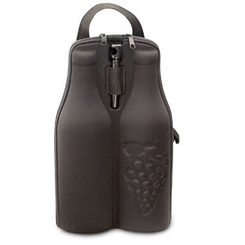 Insulated Black Double Wine Tote Double Wine Carrier Wine Tote Bag Bottle Carrier Insulated Holder New Picnic Cooler Black Traveling Case Travel Bag for Wine