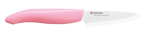 Kyocera Advanced Ceramic Revolution Series 3 Paring Knife with Handle and White Blade Pink