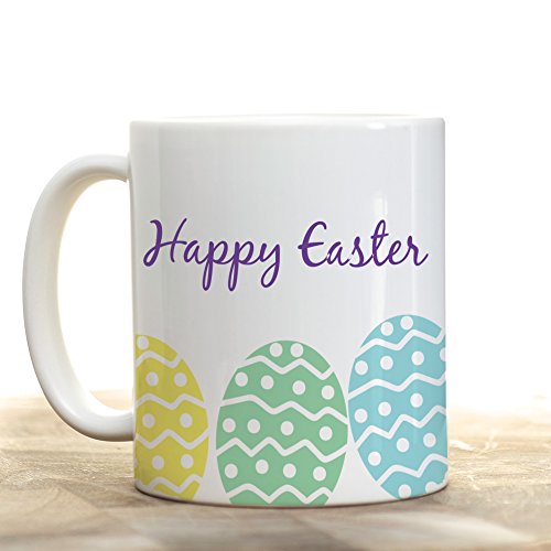 Easter coffee mug bright cheerful pastel easter eggs holiday gift