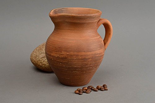 Beautiful handmade clay water jug unusual ceramic milk jug 500 ml gift ideas