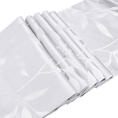 TtoyouU Elegant Leaf Pattern Table Runner Table Linens for Wedding Party DecorationHolidays 1379 Silver
