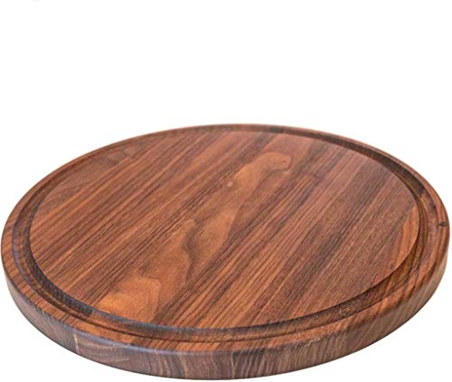 Made in USA Wood Cutting Board by Virginia Boys Kitchens  made from Sustainable American Hardwood Walnut (Walnut 105 Round)