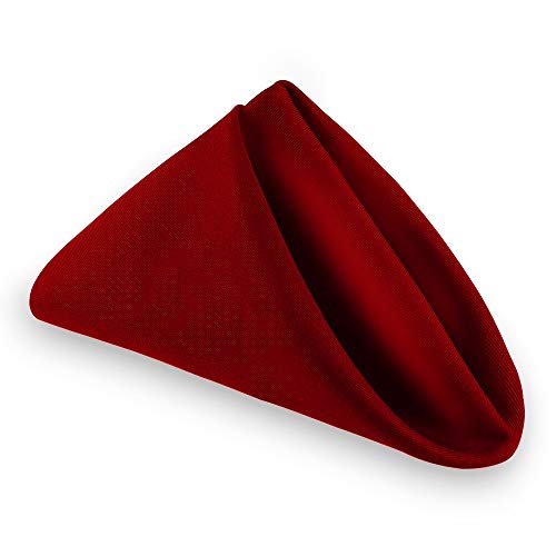 JOSSOIOJ Cloth Napkins  18 x 18 Inch Red Solid Washable Polyester Dinner Napkins Great for Weddings Parties Holiday Dinner  More (Hot Wine Red 18 x 18 Inch Cloth Napkins  12pc)