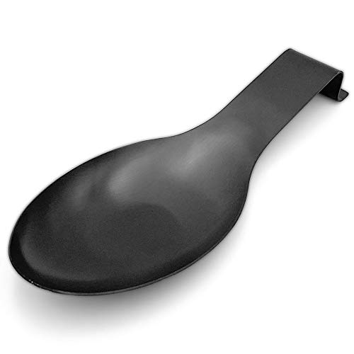 Matte Black Spoon Rest  MAGEME Stainless Steel Spoon Rest for Kitchen Counter Spoon Holder for Stove Top Ladle Rest Spatula Rest Stove Spoon Holder Kitchen Accessories for Kitchen Utensils