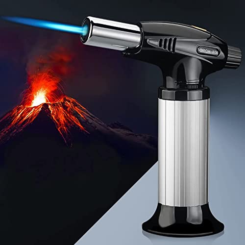 Butane Torch Refillable Kitchen Torch Lighter with Adjustable Flame  Lock，blow Torch Lighter Food Torch Cooking Torch for Crafts Cooking Baking Creme Brulee Desserts Diy Butane Gas Not Included