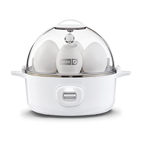 Dash Express Electric Egg Cooker 7 Egg Capacity for Hard Boiled Poached Scrambled or Omelets with Auto Shut Off Feature 360Watt White